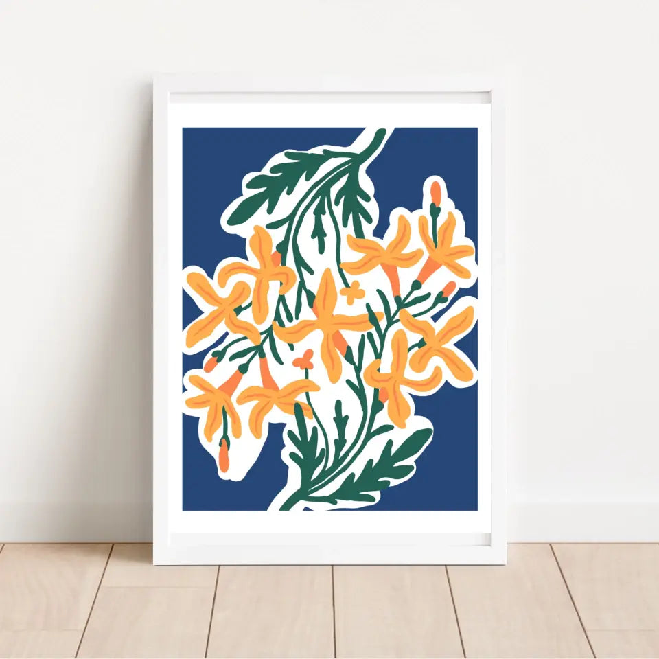 'Floral Elegance' Abstract Wall Art in Minimal Style