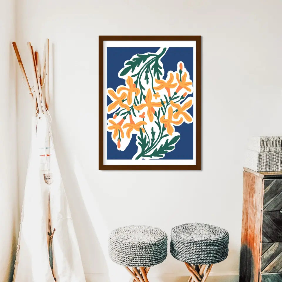 'Floral Elegance' Abstract Wall Art in Minimal Style