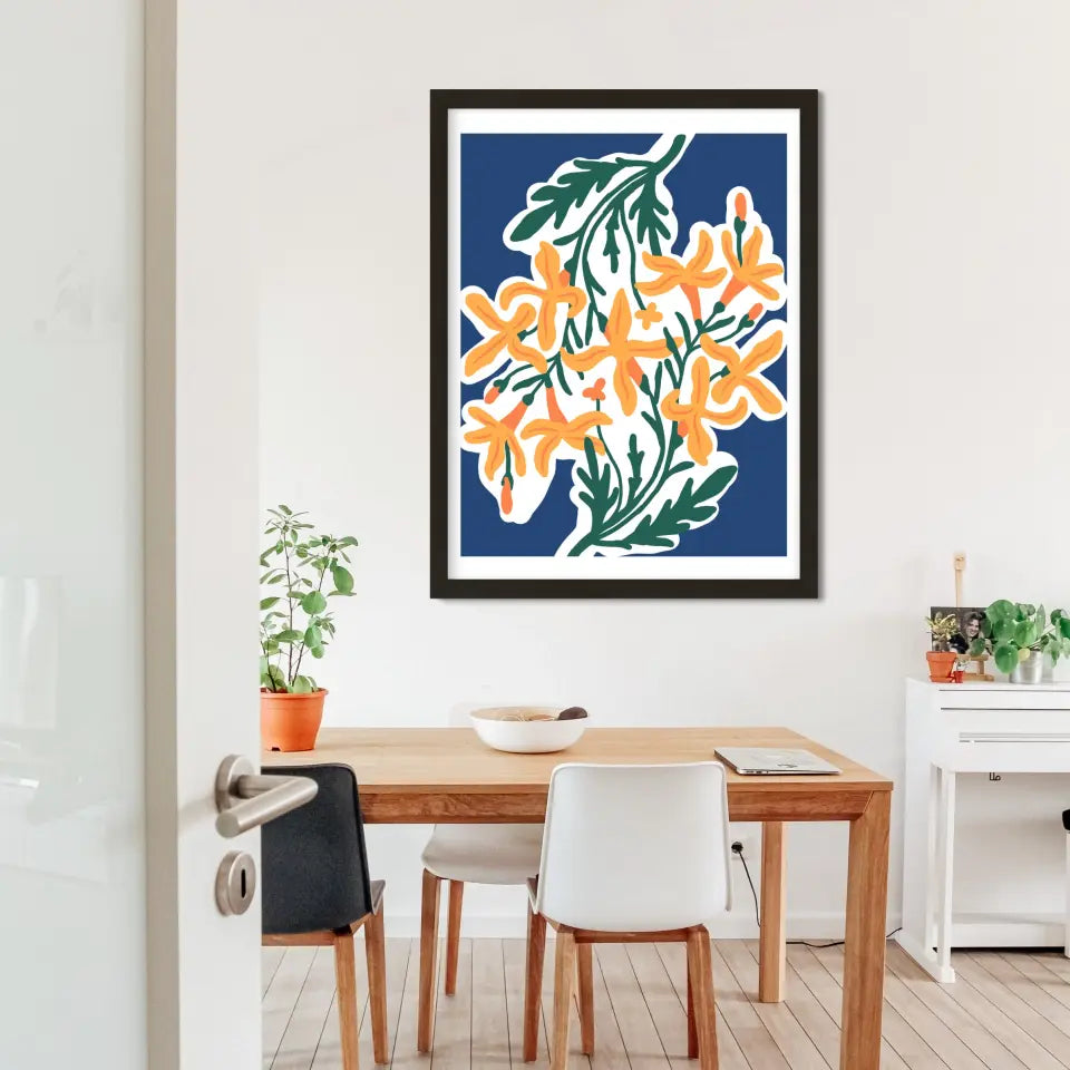 'Floral Elegance' Abstract Wall Art in Minimal Style