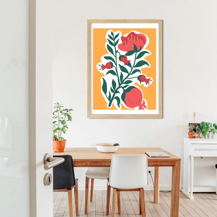 Abstract "The Floral Imagery" Wall Art in Minimal Style