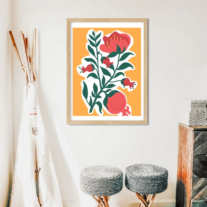 Abstract "The Floral Imagery" Wall Art in Minimal Style