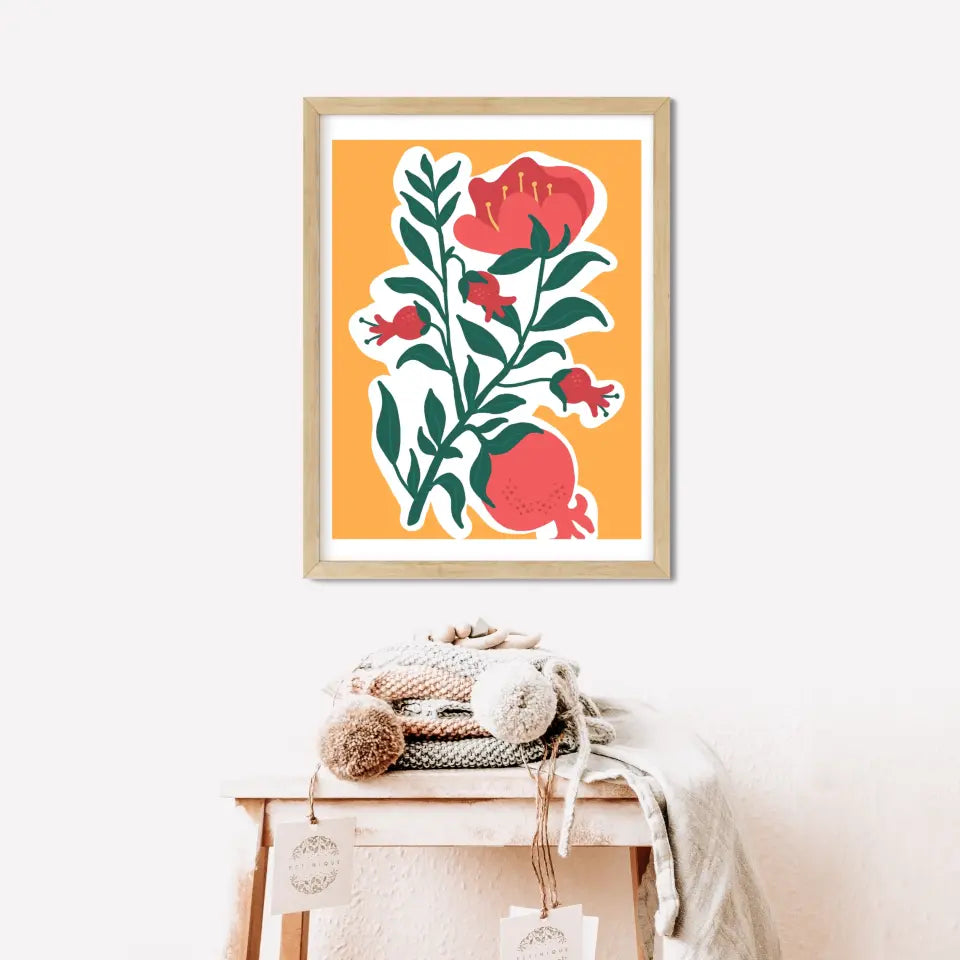 Abstract "The Floral Imagery" Wall Art in Minimal Style