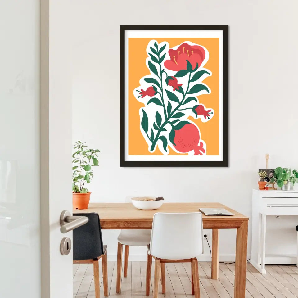 Abstract "The Floral Imagery" Wall Art in Minimal Style