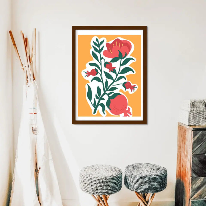 Abstract "The Floral Imagery" Wall Art in Minimal Style