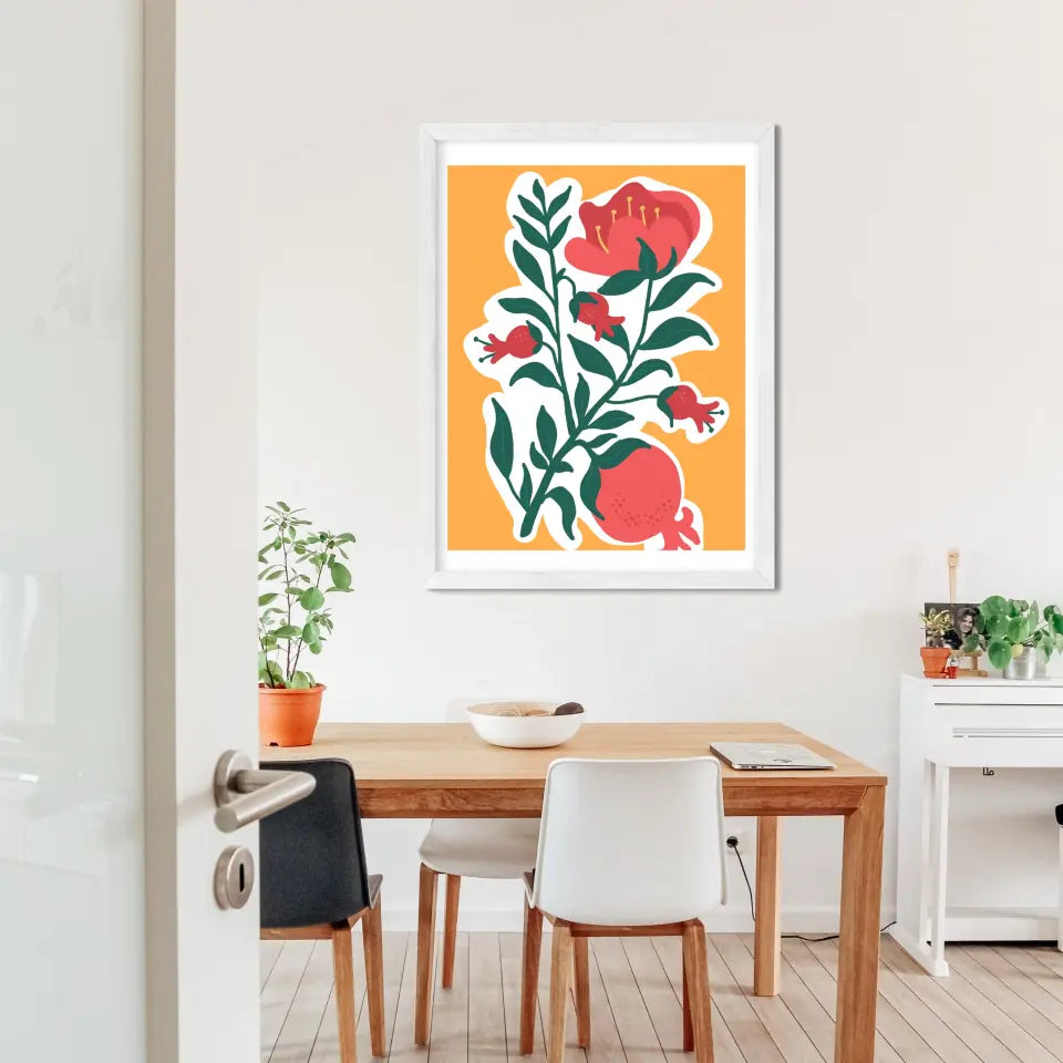 Abstract "The Floral Imagery" Wall Art in Minimal Style