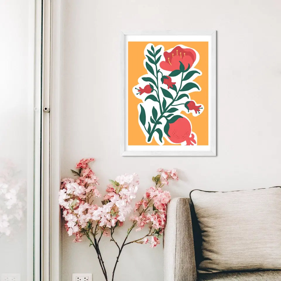 Abstract "The Floral Imagery" Wall Art in Minimal Style