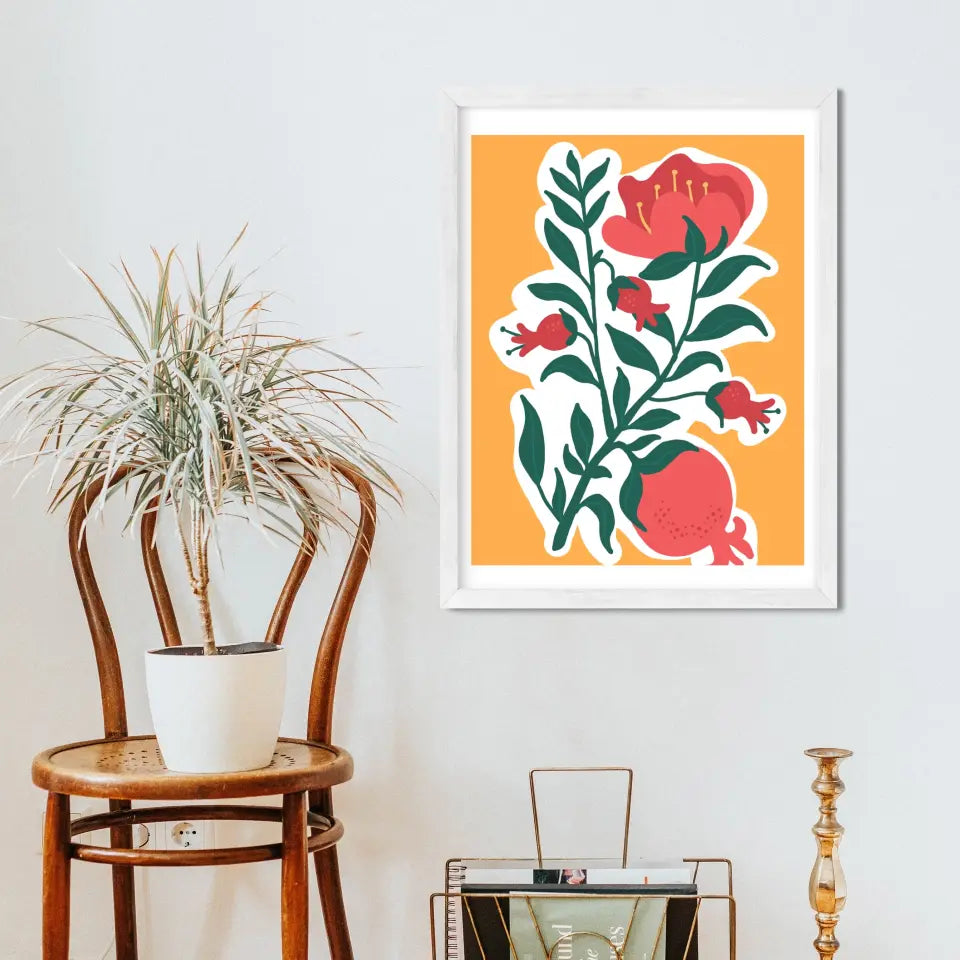 Abstract "The Floral Imagery" Wall Art in Minimal Style