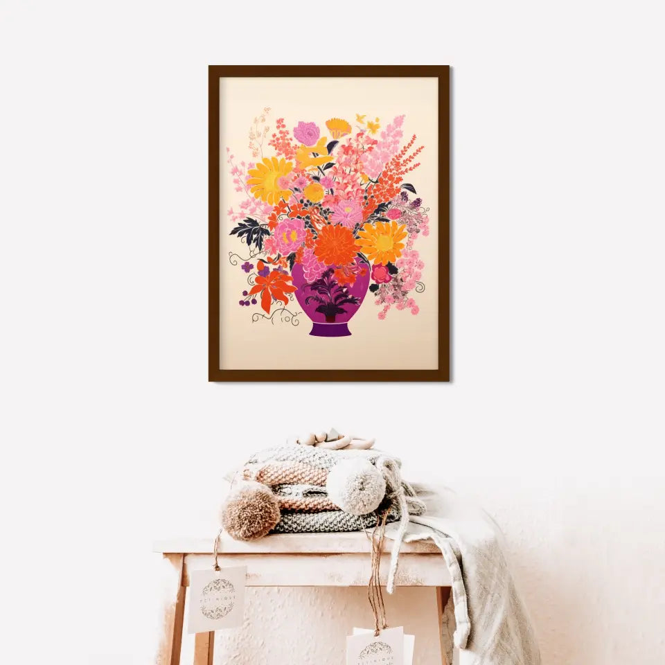 "Floral Fusion Frames" Classic Wall Art Frames in Minimal Style