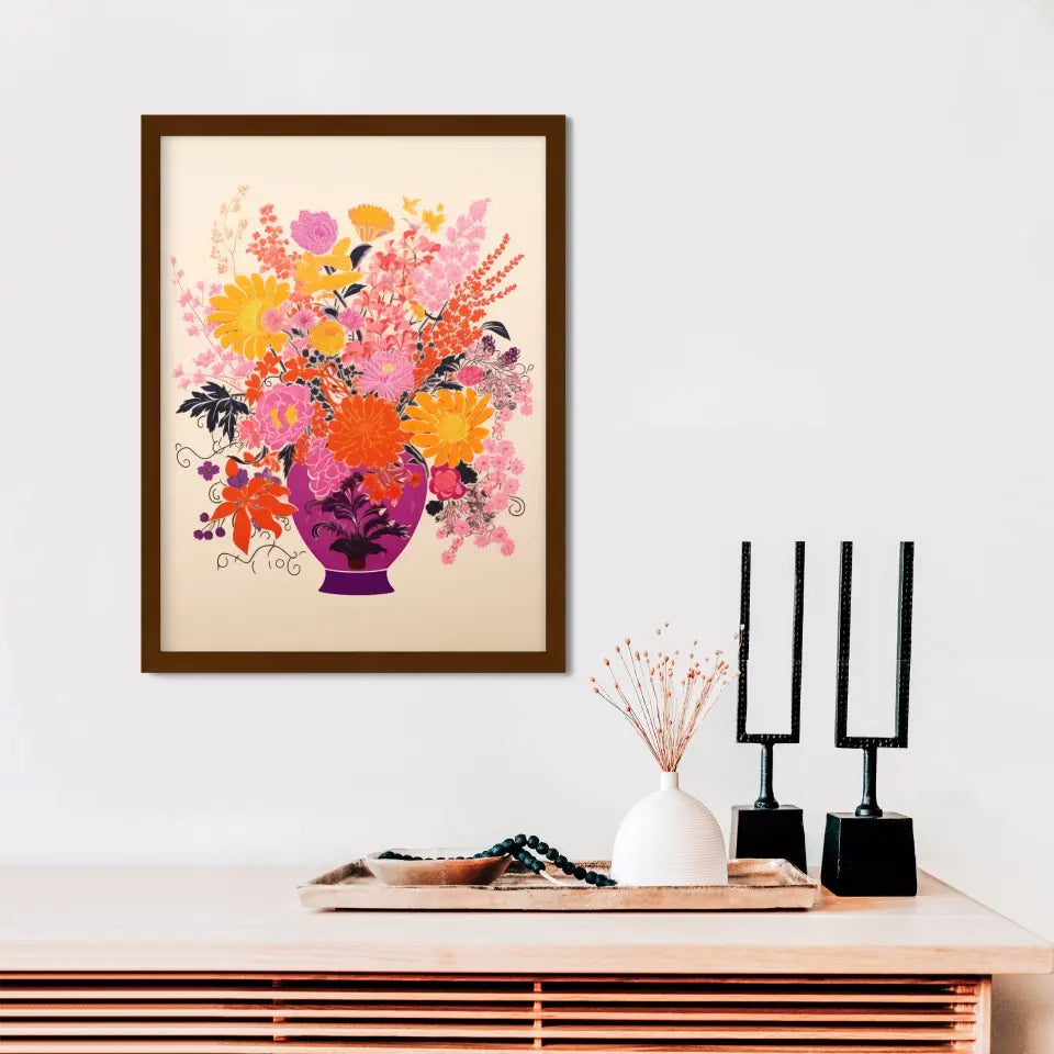 "Floral Fusion Frames" Classic Wall Art Frames in Minimal Style