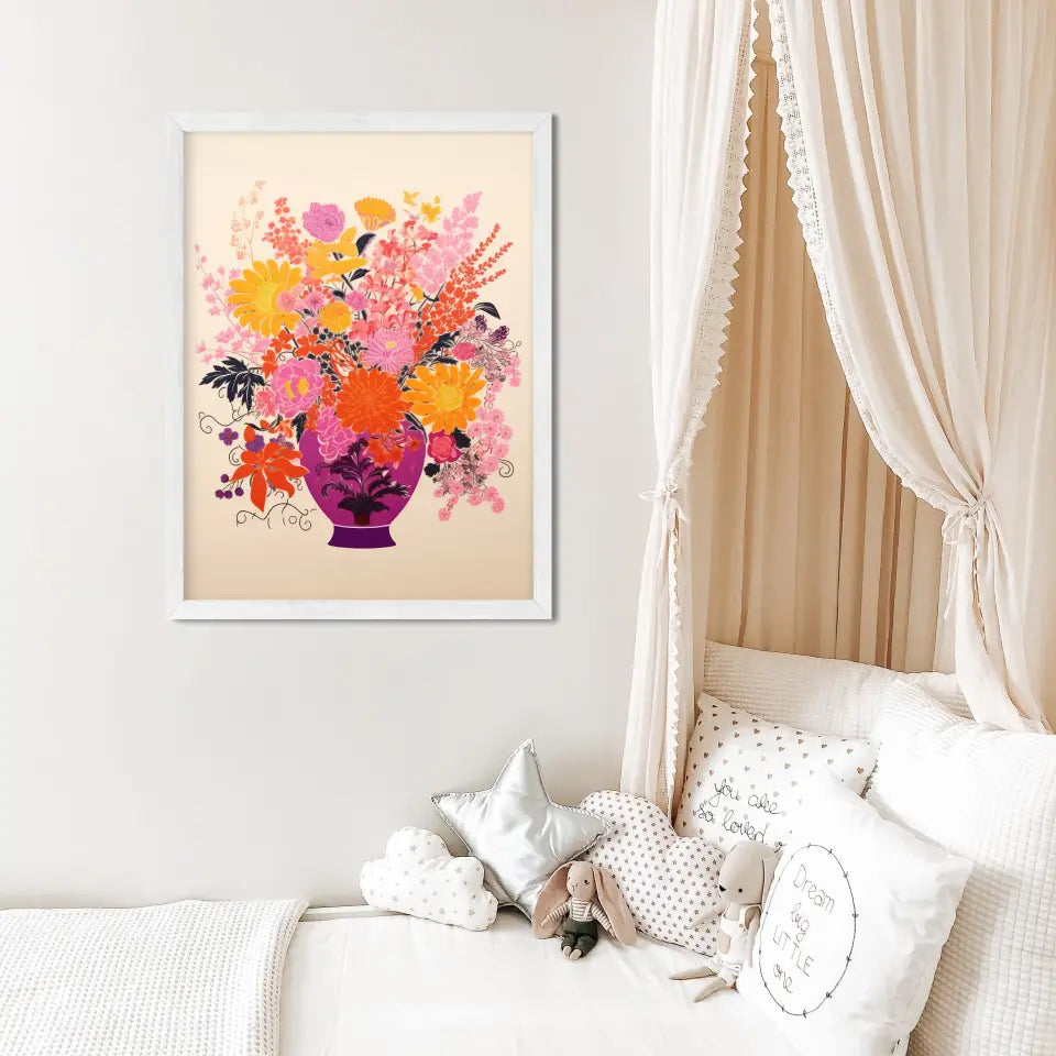 "Floral Fusion Frames" Classic Wall Art Frames in Minimal Style