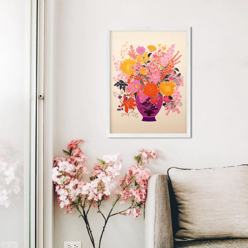 "Floral Fusion Frames" Classic Wall Art Frames in Minimal Style