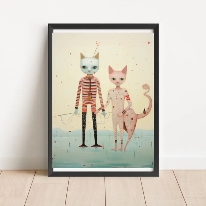 "Kitty Whimsy Frames" Classic Wall Art Frames in Minimal Style