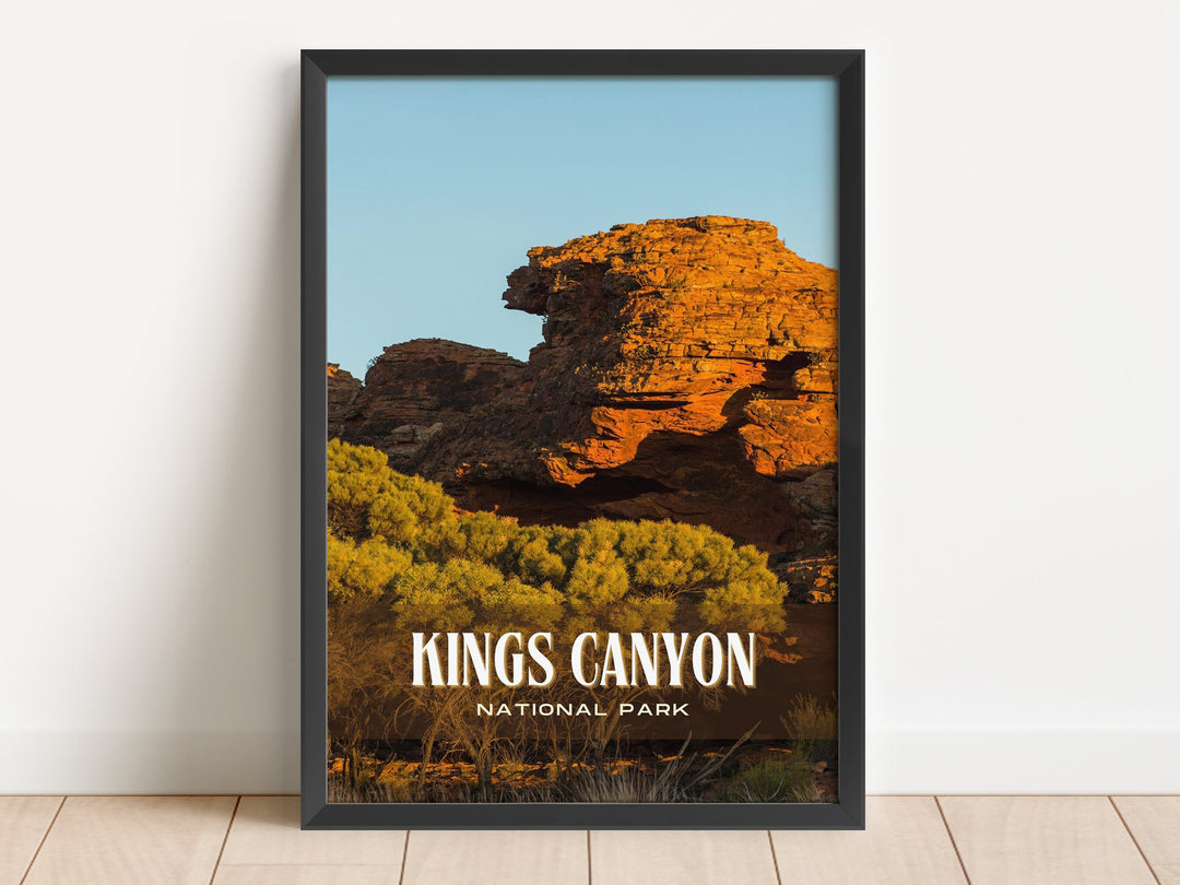 Kings Canyon National Park Retro Wall Art, California, USA