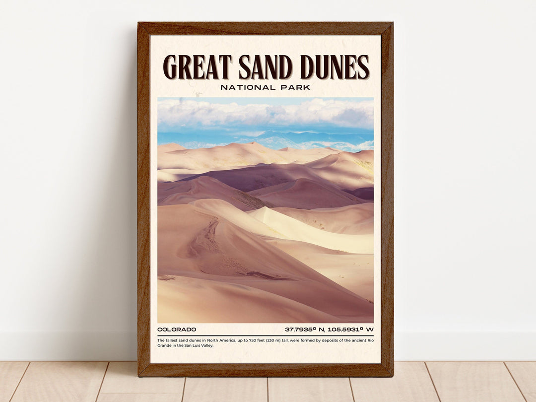 Great Sand Dunes Vintage Wall Art, Colorado, USA