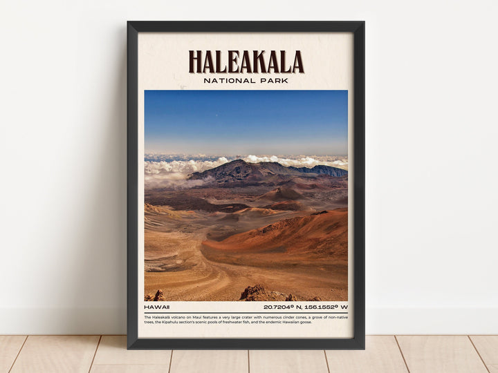 Haleakala National Park Vintage Wall Art, Hawaii, USA