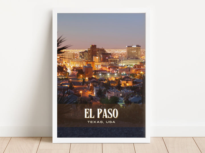 El Paso Retro Wall Art, Texas, USA