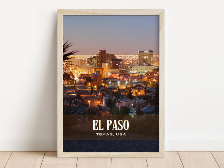 El Paso Retro Wall Art, Texas, USA