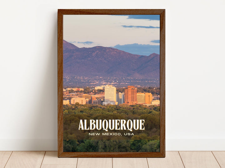 Albuquerque Retro Wall Art, New Mexico, USA