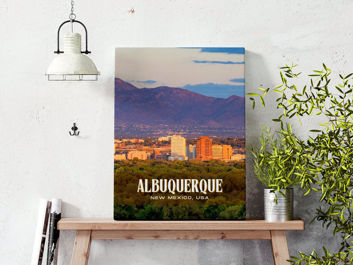 Albuquerque Retro Wall Art, New Mexico, USA