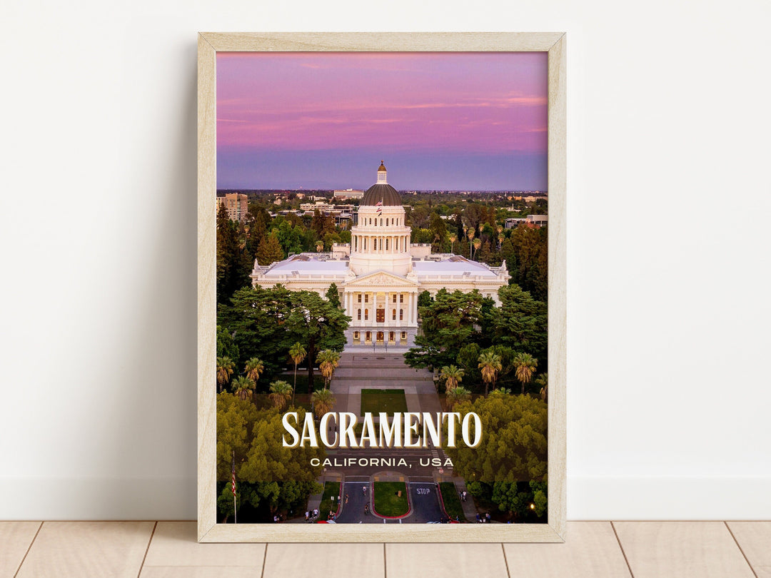 Sacramento Retro Wall Art, California, USA