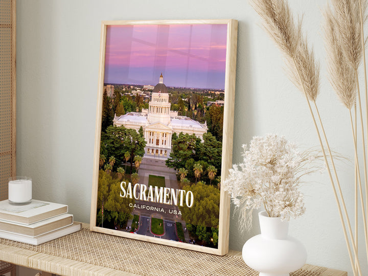 Sacramento Retro Wall Art, California, USA