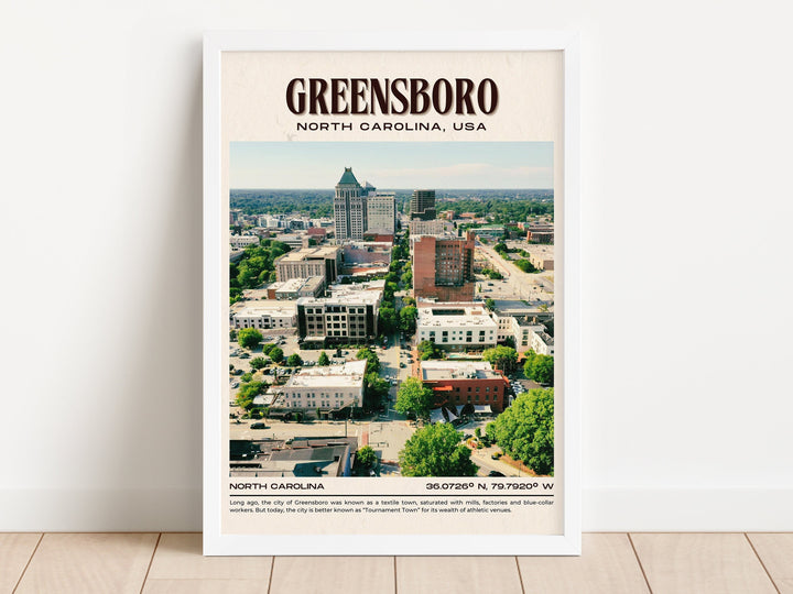 Greensboro Vintage Wall Art, North Carolina, USA