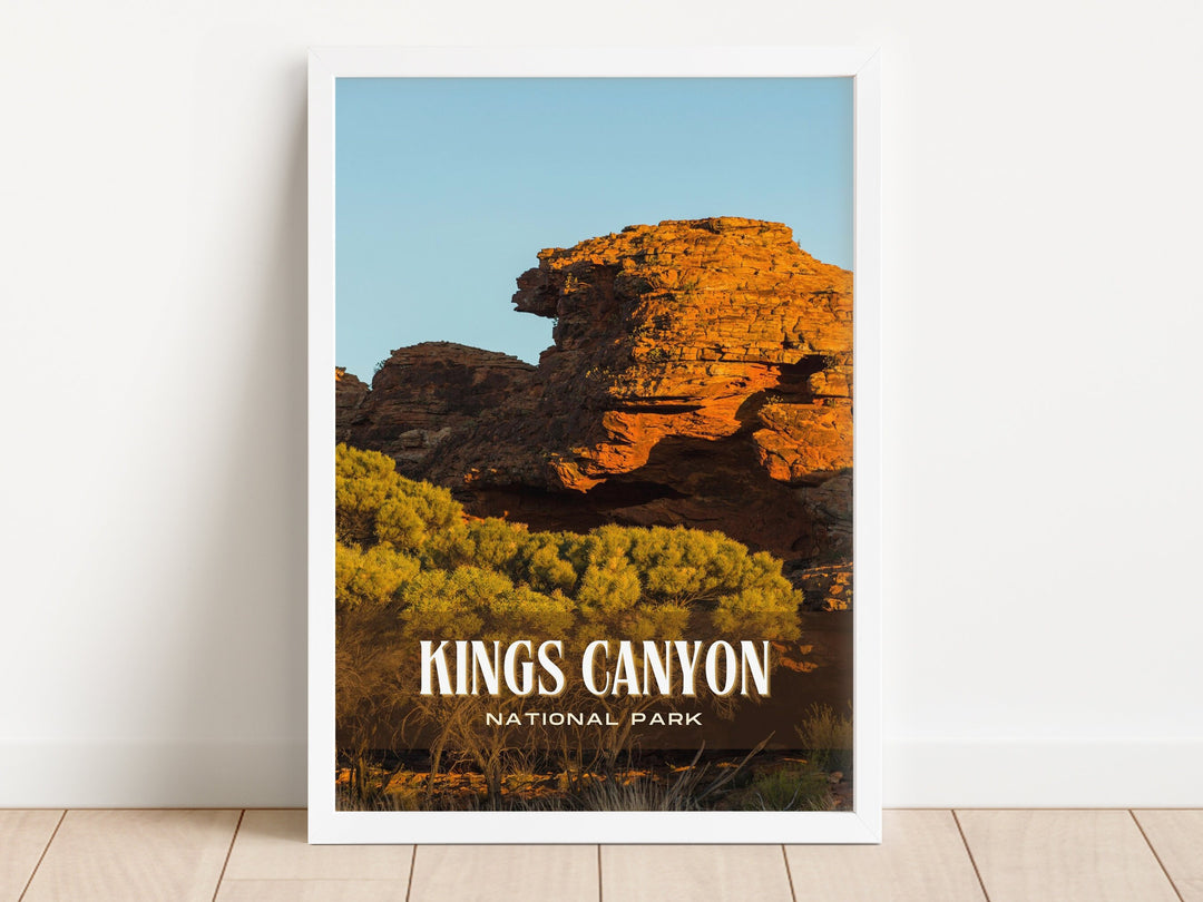 Kings Canyon National Park Retro Wall Art, California, USA