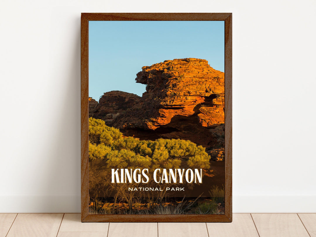 Kings Canyon National Park Retro Wall Art, California, USA