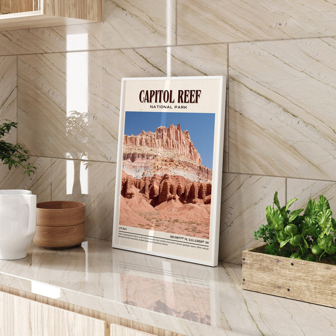 Capitol Reef National Park Vintage Wall Art, Utah, USA