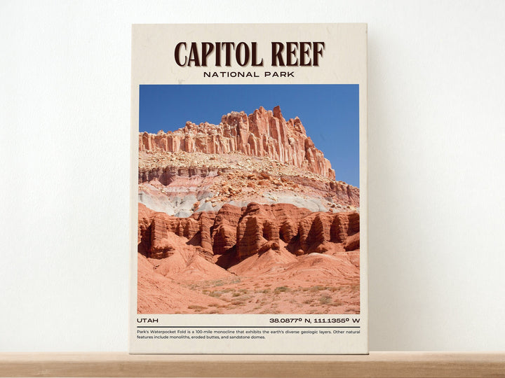 Capitol Reef National Park Vintage Wall Art, Utah, USA