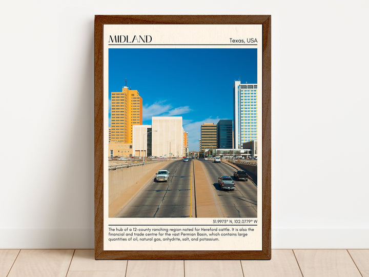 Midland Minimal Wall Art, Texas, USA