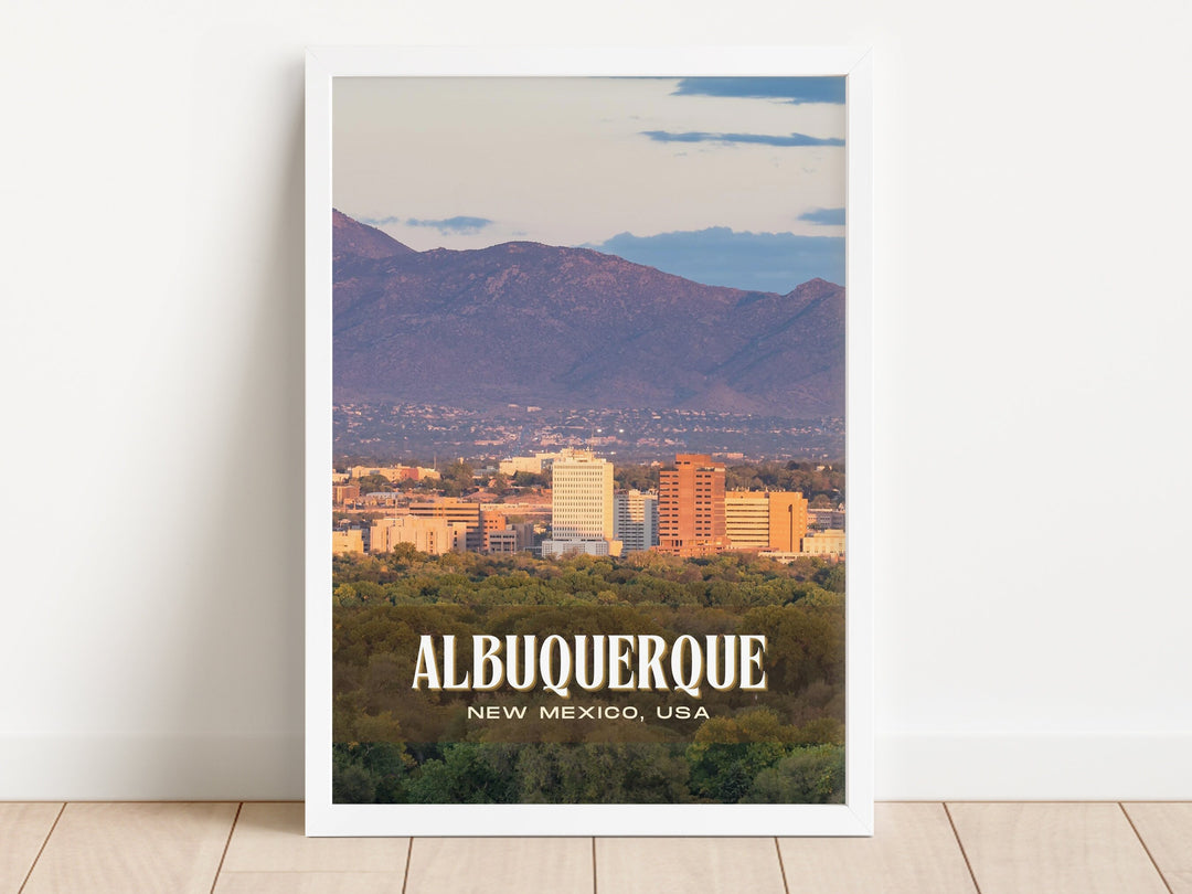 Albuquerque Retro Wall Art, New Mexico, USA