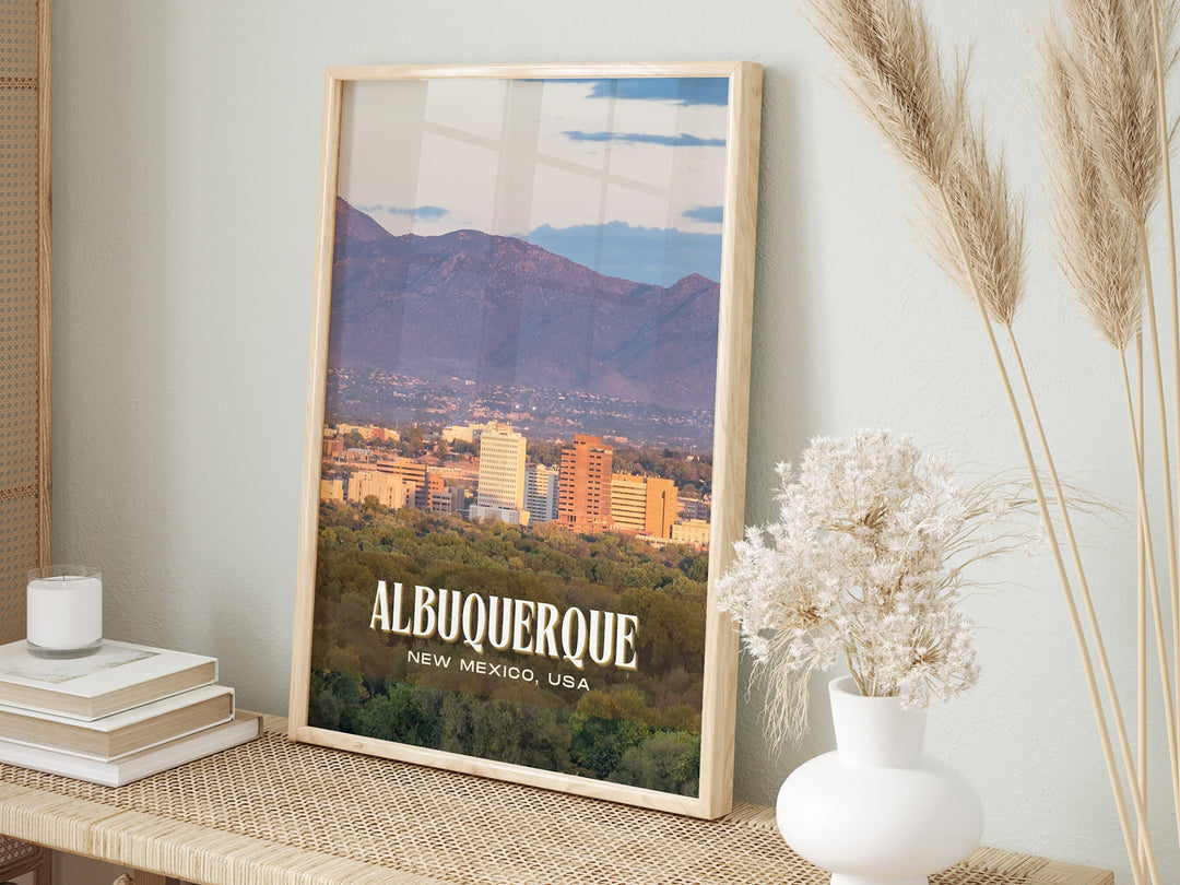Albuquerque Retro Wall Art, New Mexico, USA