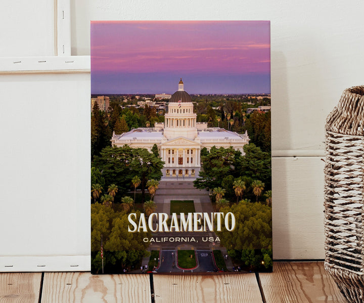 Sacramento Retro Wall Art, California, USA