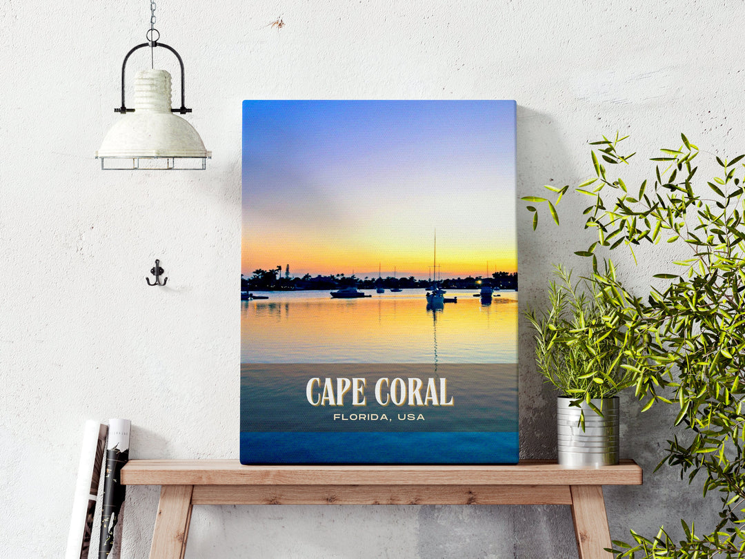 Cape Coral Retro Wall Art, Florida, USA