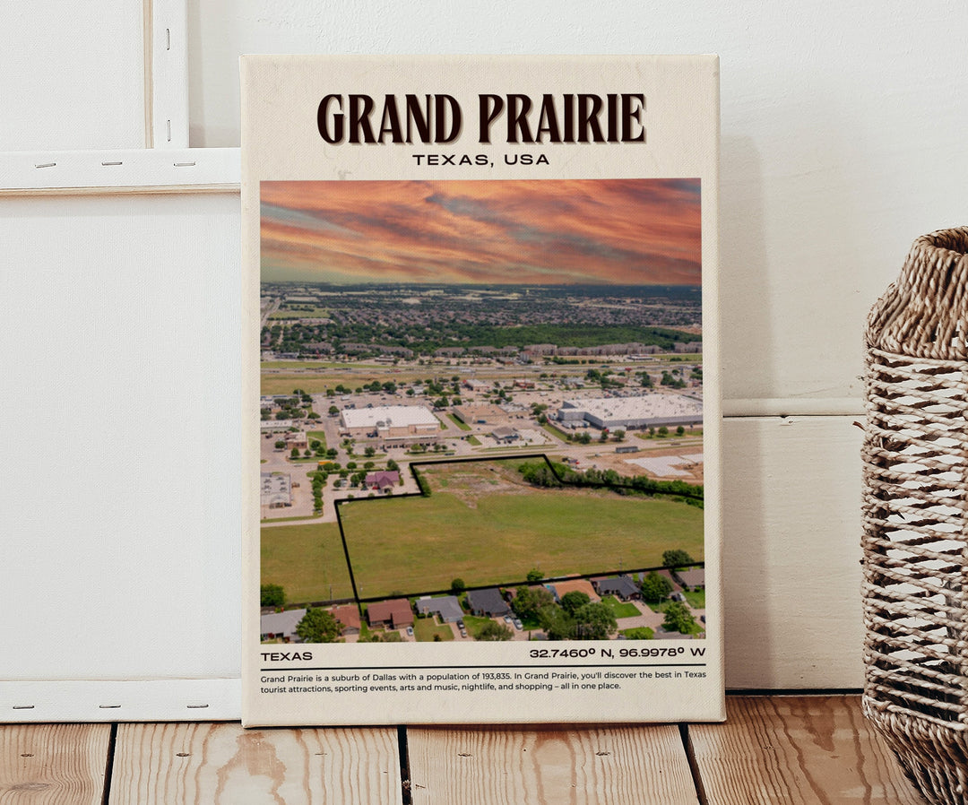 Grand Prairie Vintage Wall Art, Texas, USA