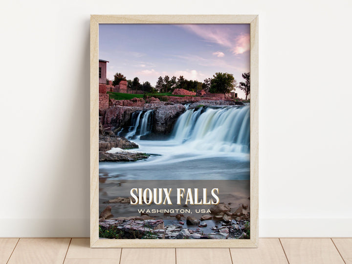 Sioux Falls Retro Wall Art, South Dakota, USA