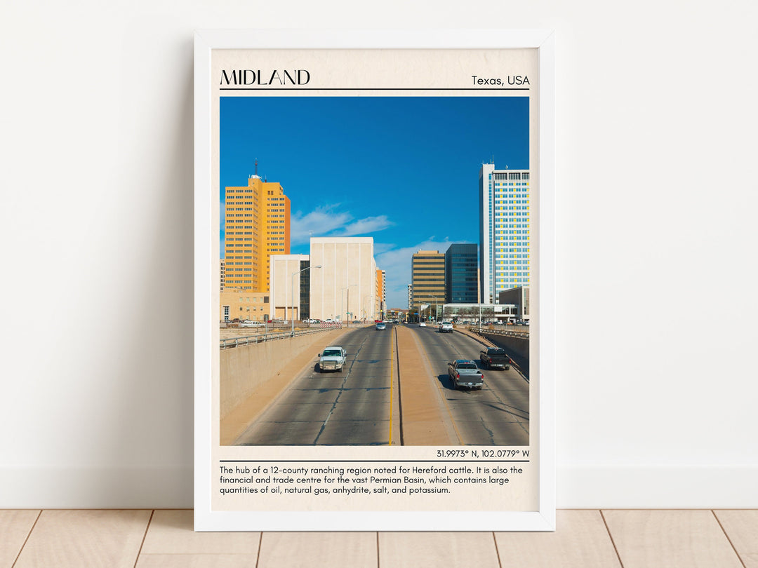 Midland Minimal Wall Art, Texas, USA