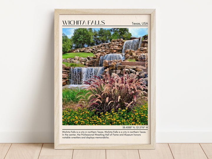 Wichita Falls Minimal Wall Art, Texas, USA