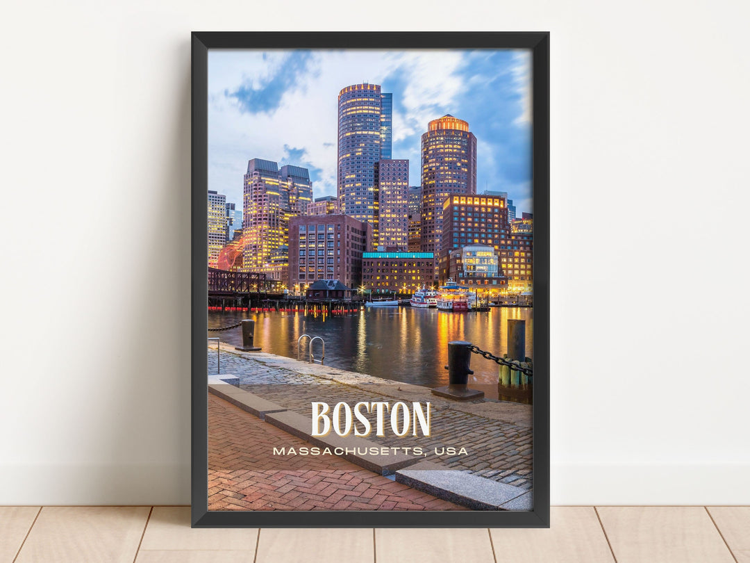 Boston Retro Wall Art, Massachusetts, USA