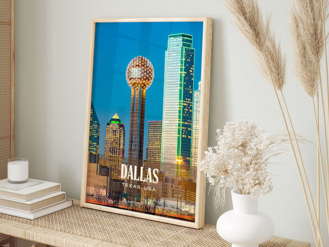 Dallas Retro Wall Art, Texas, USA