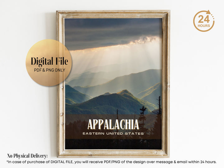 Appalachia Retro Wall Art, Eastern United States