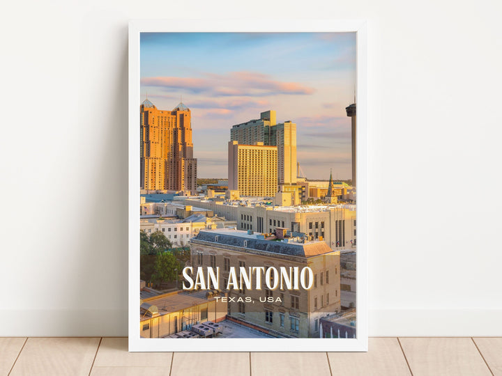 San Antonio Retro Wall Art, Texas, USA