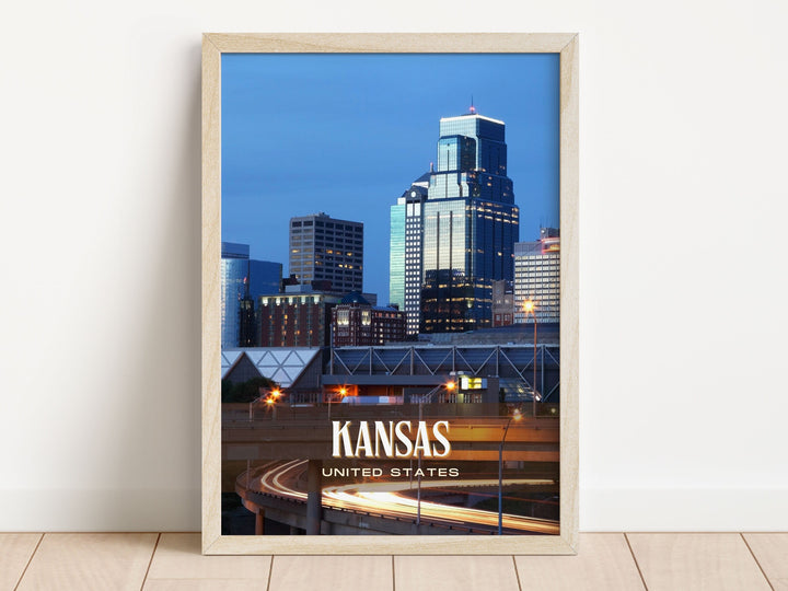 Kansas Retro Wall Art, United States