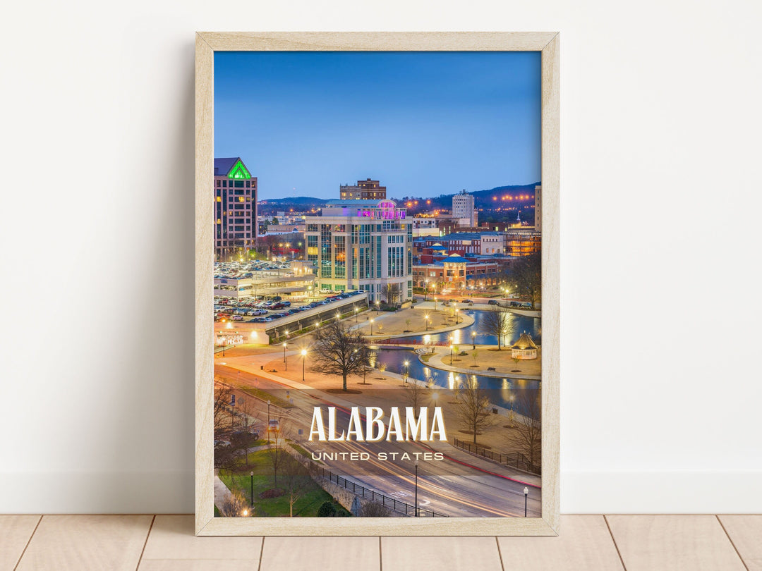 Alabama Retro Wall Art, United States