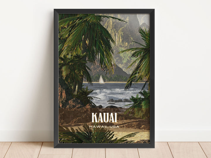 Kauai Retro Wall Art, Hawaii, USA