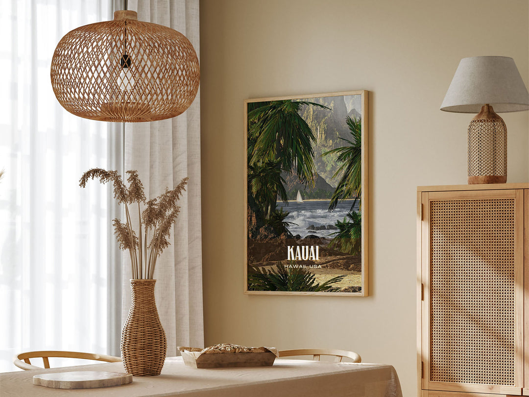 Kauai Retro Wall Art, Hawaii, USA