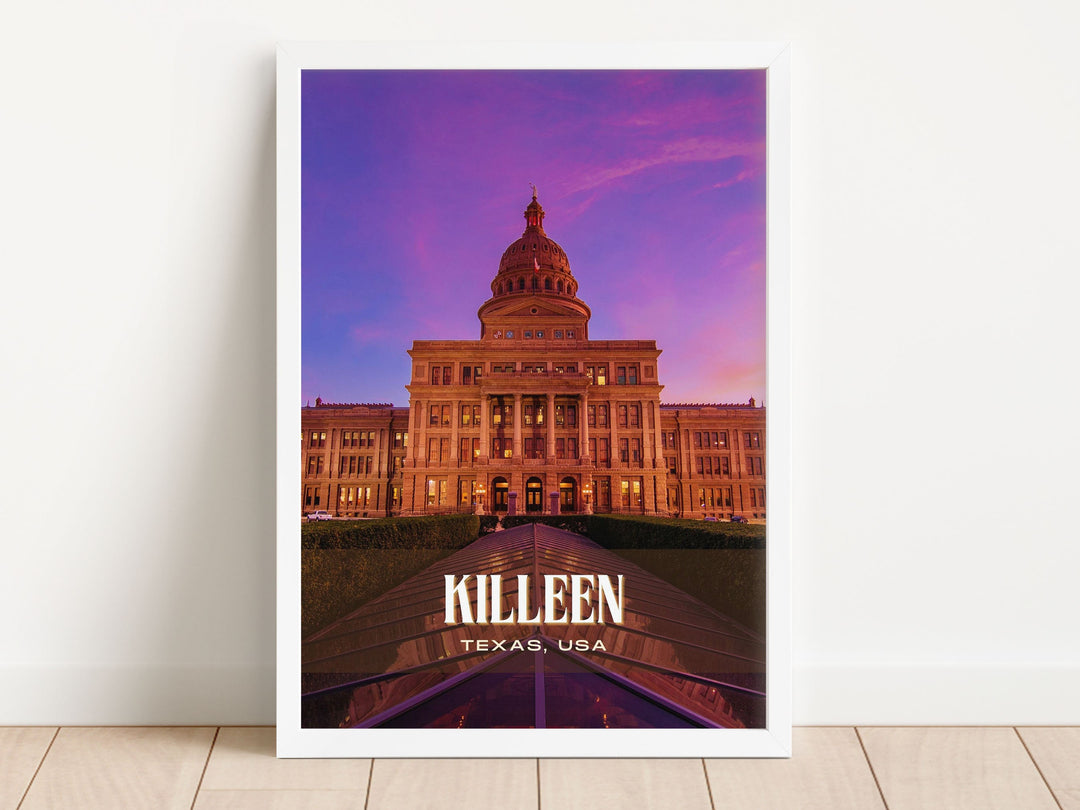 Killeen Retro Wall Art, Texas, USA