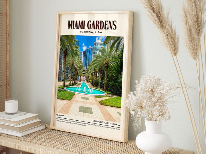 Miami Gardens Vintage Wall Art, Florida, USA