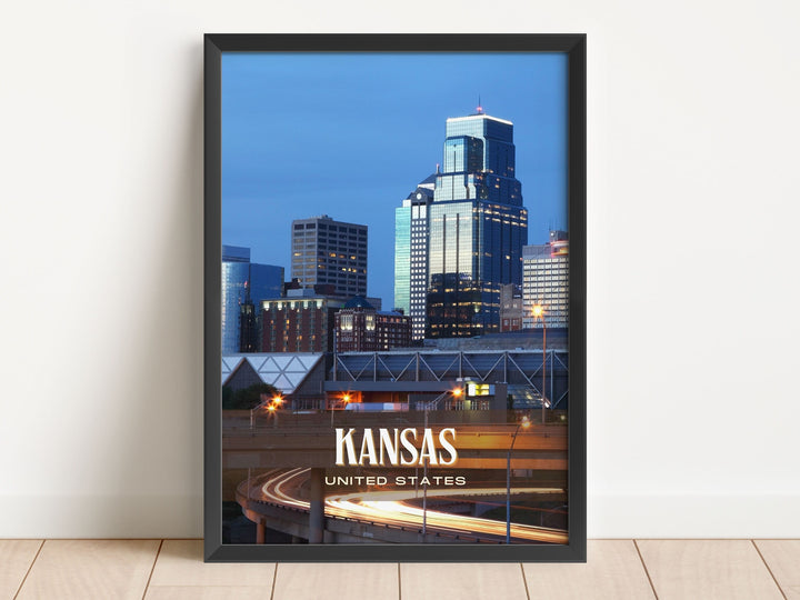 Kansas Retro Wall Art, United States